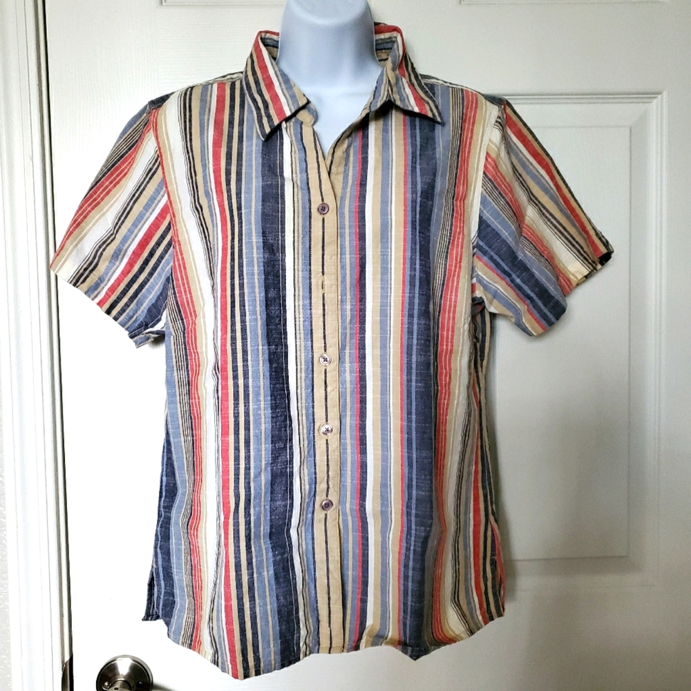 Striped button down shirt